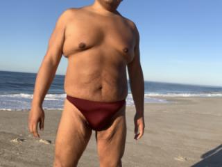 Burgundy Bikini in Fire Island. Would you like to put your hands on me? 7 of 20