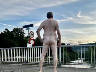 nude on a bridge in baden 7 of 20