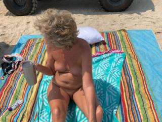 Wore her ass out on this beach day!
