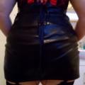 Red corset Black skirt