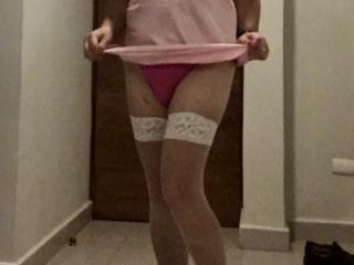 Pink Satin Babydoll 1 of 20