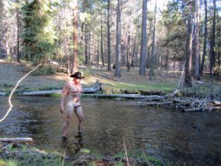 Naked on the trail and bathing in the creek. 8 of 9