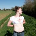 Martyna strips in the country