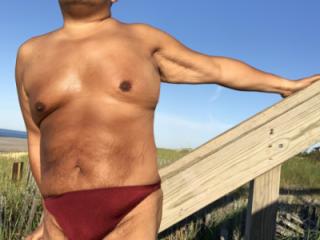 Me in my Burgundy Bikini at Cherry Grove Beach, Fire Island 7 of 11