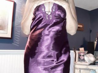 Legs in her sexy, purple nightgown 6 of 20