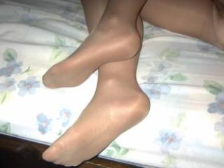 The things I do for my husband. Wearing hose and letting him take pictures of me especially my feet 1 of 7