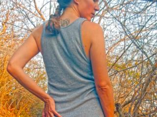 Shelly in a mini dress