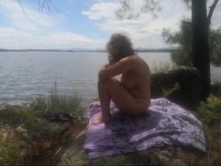 Nudist wife by the lake 10 of 18