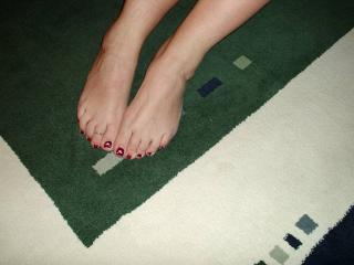 Newly painted toes