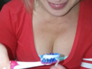 Getting cum on my toothbrush 13 of 20