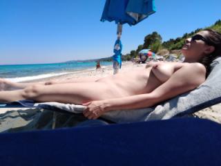 Webslut at the beach having fun 5 of 14