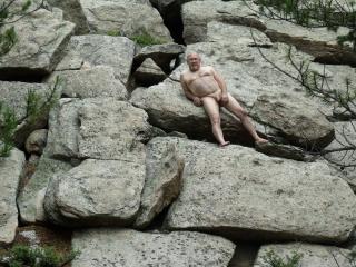 Naked in the rocks 1 of 4