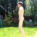 chris ellis exercises naked outside