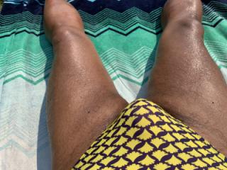 Sunbathing in Bayonne Park Yellow Pattern bikini 13 of 20