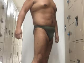 Olive Green bikini in YMCA Locker Room. Suck me? 1 of 15