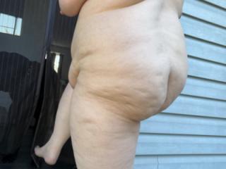 BBW wife flaunts her fat pale body outdoors 16 of 18