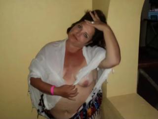 Bbw wife Deidre in white 3 of 11