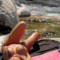 Morning tan in a quiet place