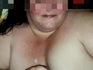 Handjob on her tits