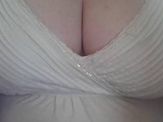 White top & white bra 1 of 4