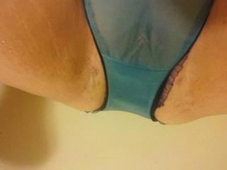 Pretty blue panties... pissed in 11 of 11