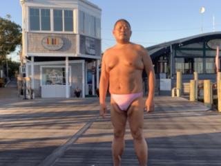 In Cherry Grove pier, Fire Island, in my pink bikini 14 of 20