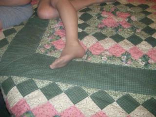 Slut wifes feet in a bulls bed 3 of 12