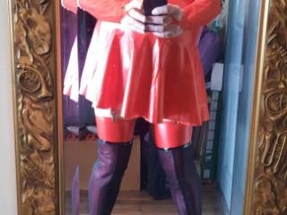 red pvc crossdressing slut for non-smokers only 3 of 5