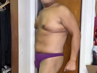 Purple thongs with stockings 2 of 20