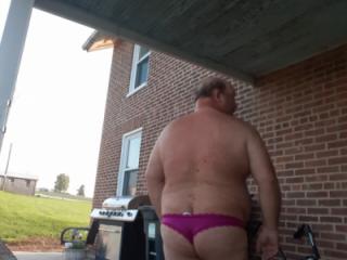 Outside in red thong 4 of 9