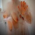Soapy shower screen dance.
