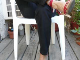 Wife in Jeans showing sexy feet 4 of 7