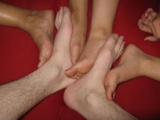 playing footsies with two young girlfriends 16 of 20