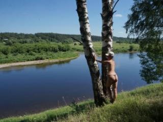 Nude near birch upon Volga 5 of 20