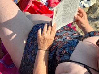 Eve in swimsuit on the beach this summer 5 of 8