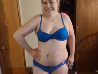 Wifey in blue bra and panties BDSM pt1 1 of 11