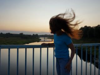 Flamehair in evening on the bridge (non-nude) 9 of 12