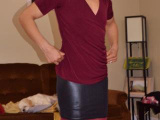 Leather skirt and stockings 4 of 19
