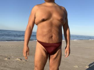 Burgundy Bikini in Fire Island. Would you like to put your hands on me? 1 of 20