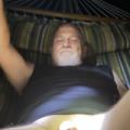 In the hammock, at night.