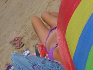 natural girl bikini slips on morcambe beach uk 5 of 6