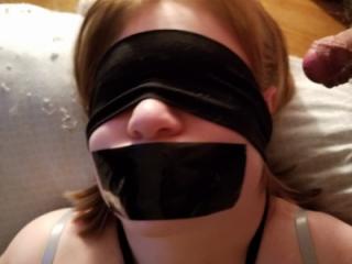 Cuffed and blindfolded forced to cum and take a facial 5 of 14