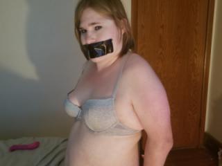 Hogtied then given a facial in grey bra and panties 8 of 15