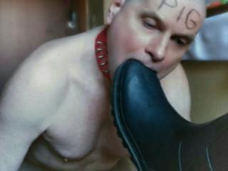 boot fetish slave licks dirty soles clean 2 of 4