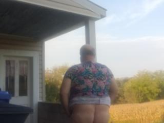 61old outside in girls night dress 2 of 14