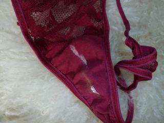 Sexy wife's used panties this week, plus pictures of the pussy that made them like that. 2 of 8