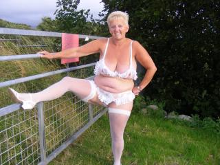 Lorraine posing outside sexy underwear 17 of 20