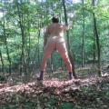 Alone in forest naked