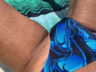 Bayonne sunbathing in Blue String thong bikini 4 of 18