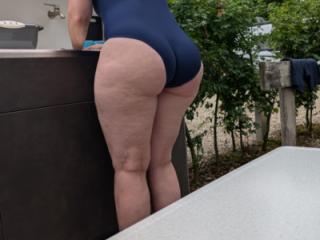 Her fat ass at the campsite 1 of 5